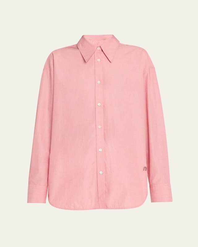 Pointy Collar Cotton Shirt
